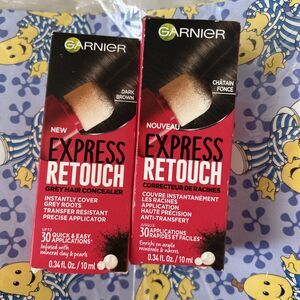 6 x Garnier Express Retouch Gray Hair Concealer dark brown Brand New 6 Boxes